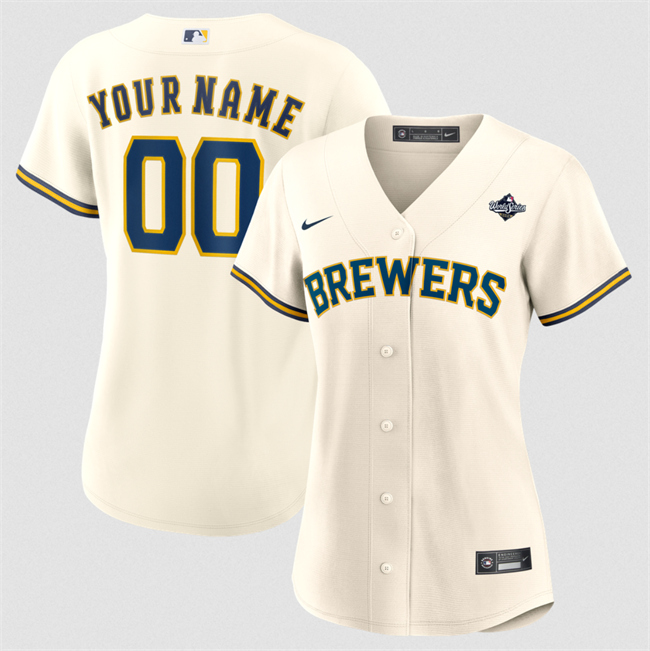 Women's Cream Milwaukee Brewers Active Player Custom 2026 World Series Limited Stitched Baseball Jersey(Run Small)